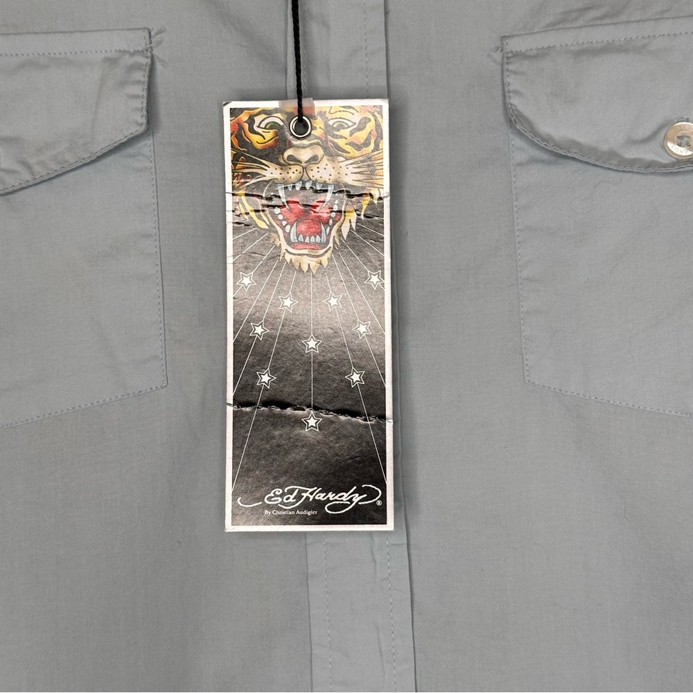 NWT Ed Hardy Embroidered Long Sleeve Button Up - Picture 7 of 9